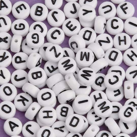 Color Splash!&#xAE; White Plastic Alphabet Beads, 6mm